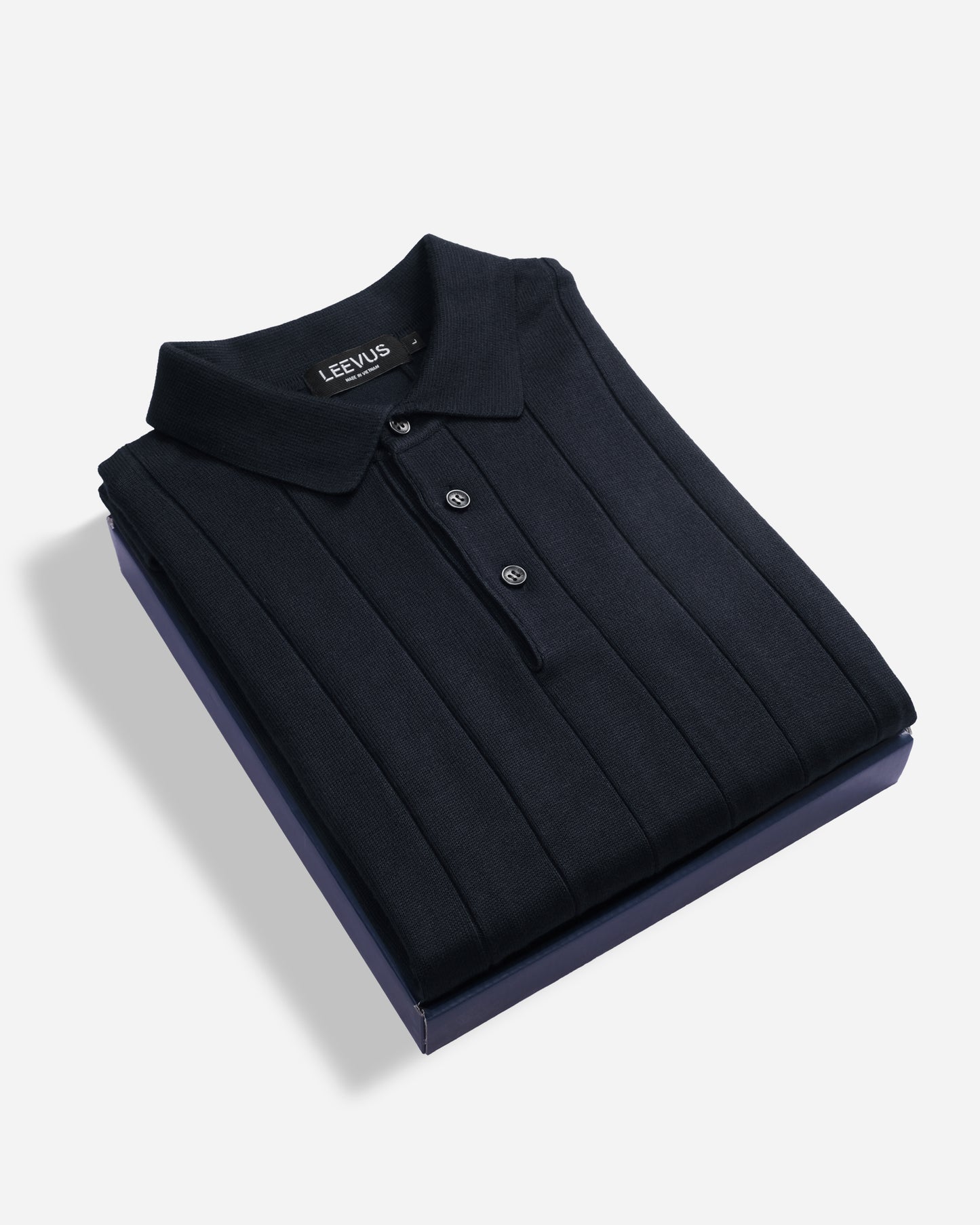 Áo polo LEN DỆT KIM nam STRIPED Knit 100% viscose đơn giản trung tính LEEVUS - APL338