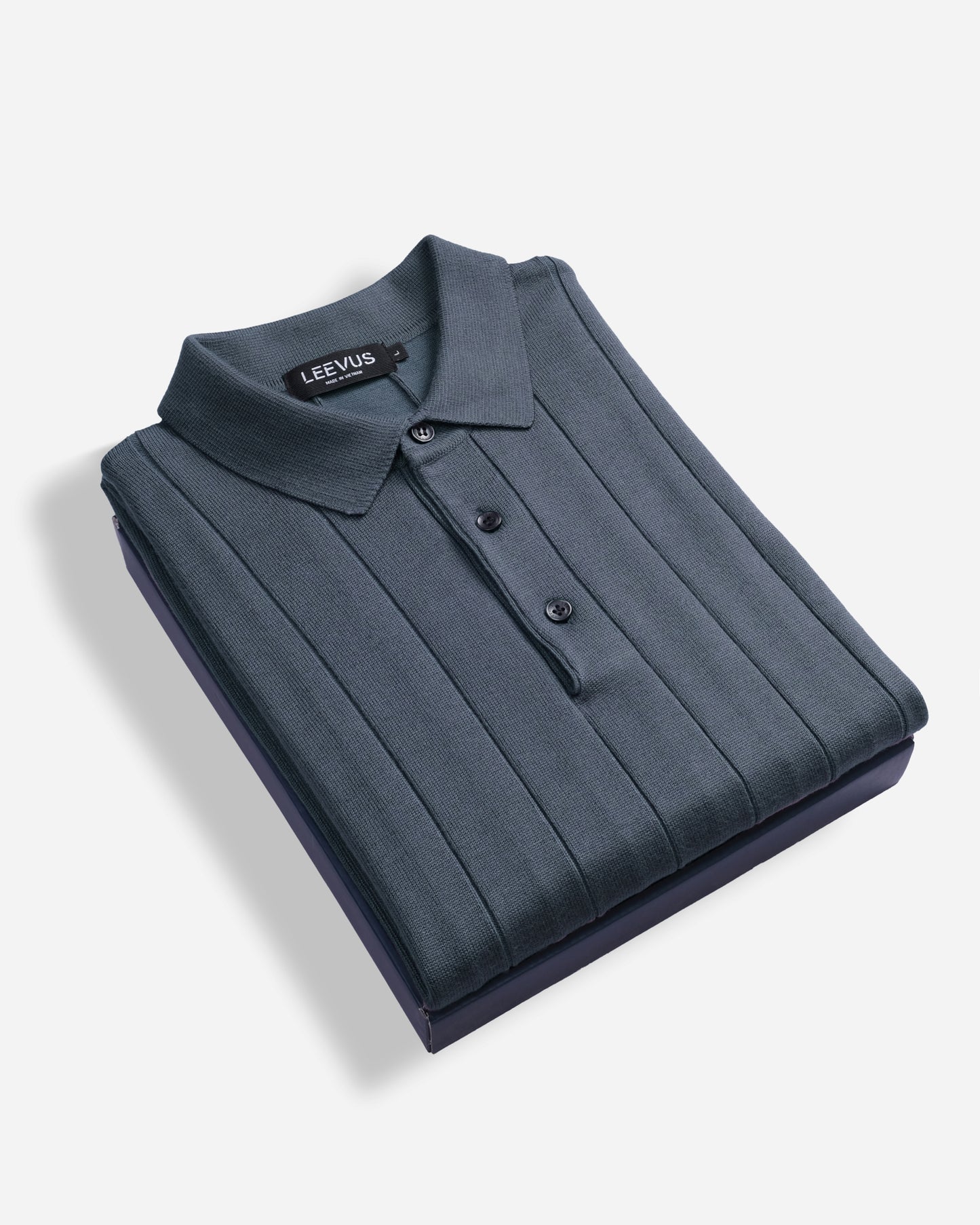 Áo polo LEN DỆT KIM nam STRIPED Knit 100% viscose đơn giản trung tính LEEVUS - APL338