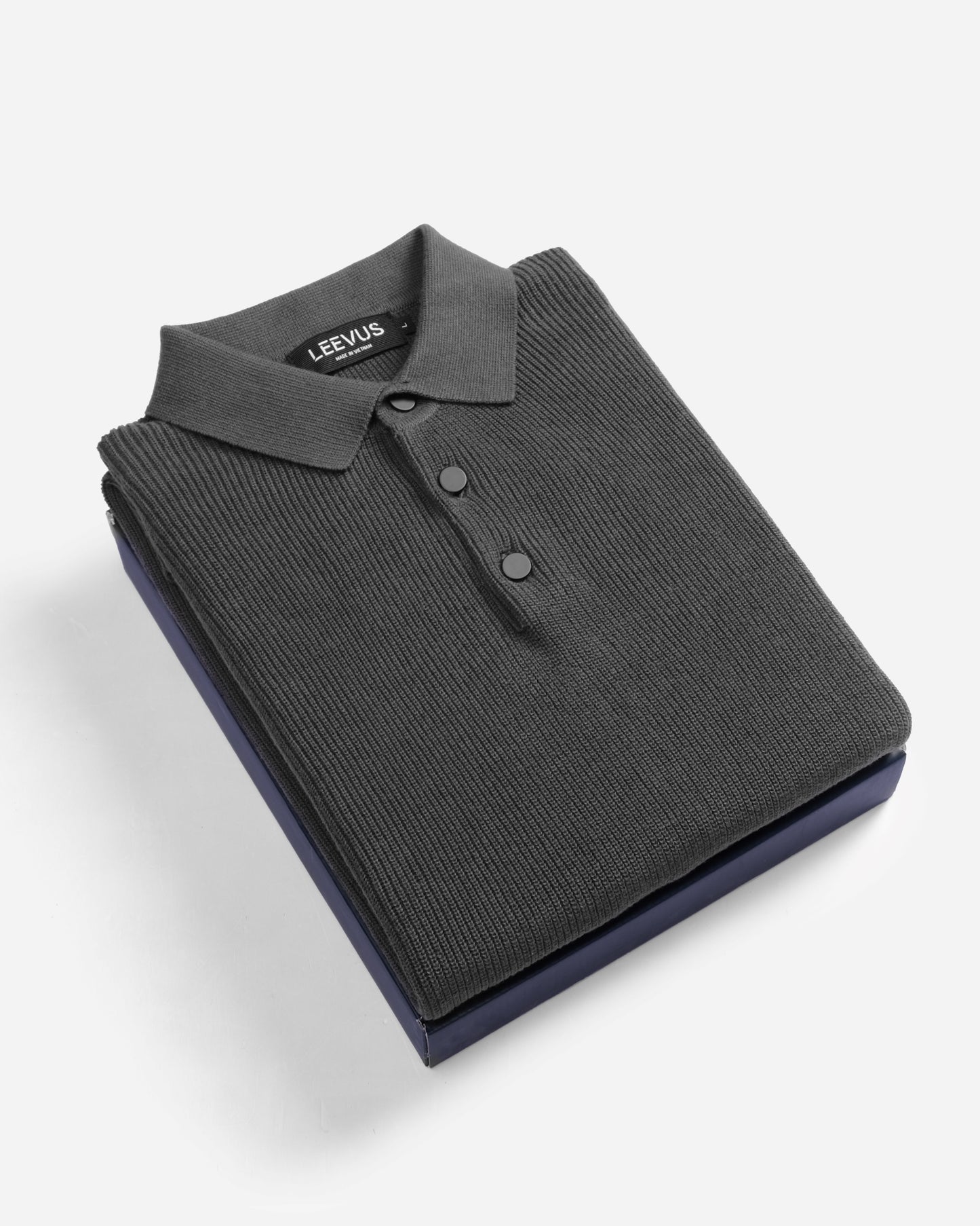 Áo polo LEN DỆT KIM Rib Basic Knit 100% cotton màu trung tính LEEVUS APL343