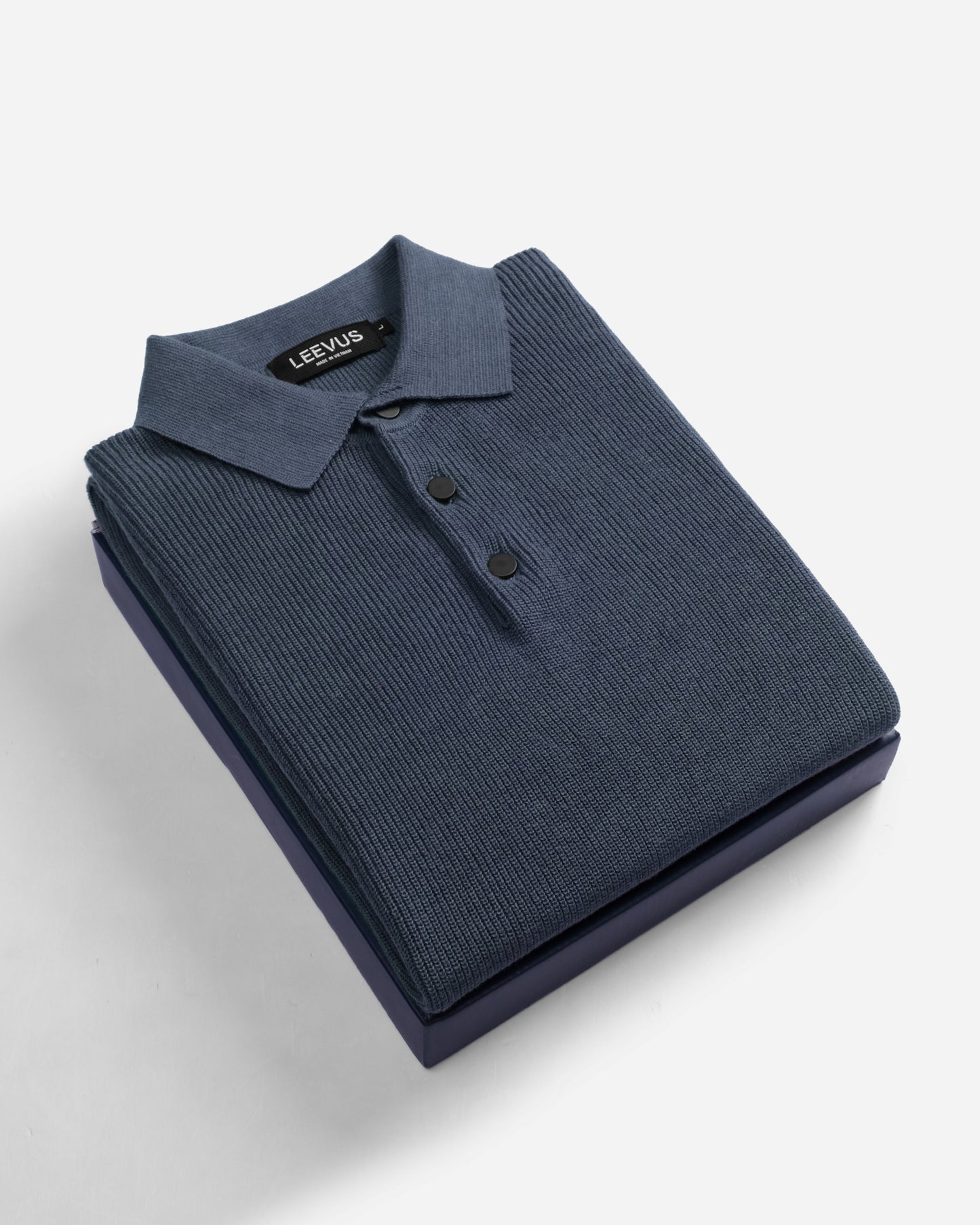 Áo polo LEN DỆT KIM Rib Basic Knit 100% cotton màu trung tính LEEVUS APL343