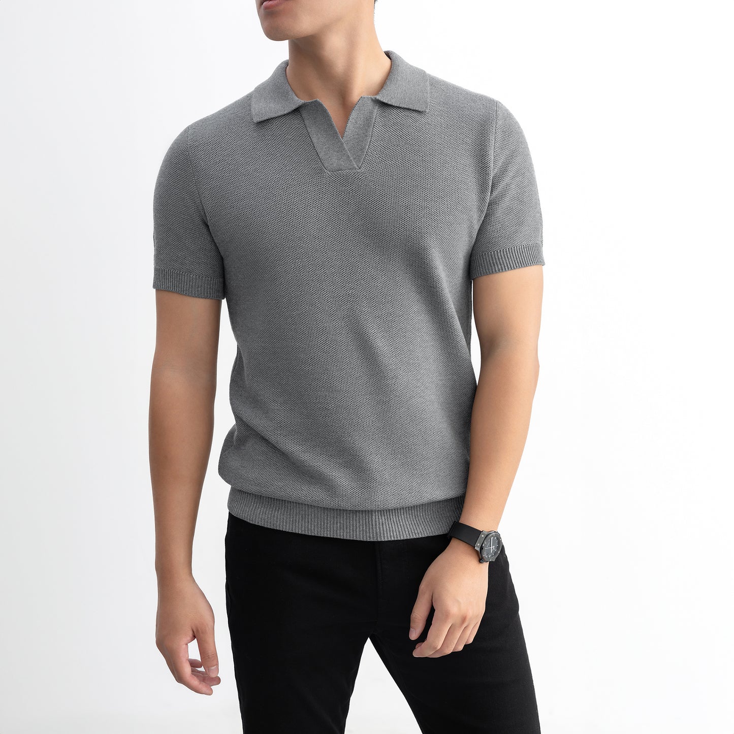 Polo VNeck Knit - LEN DỆT KIM - APL335