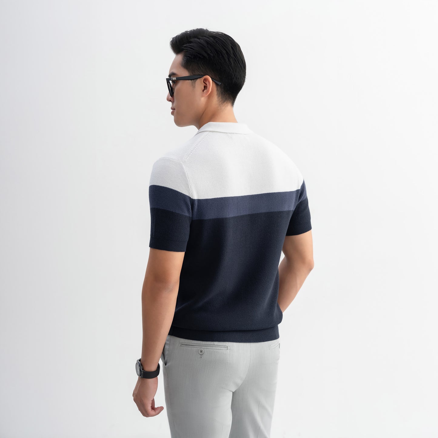 Polo Cyantotype knit - LEN DỆT KIM - APL336