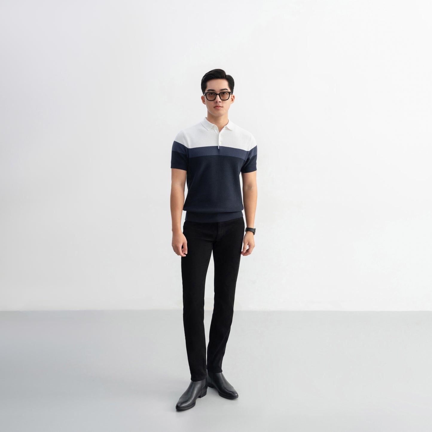 Polo Cyantotype knit - LEN DỆT KIM - APL336