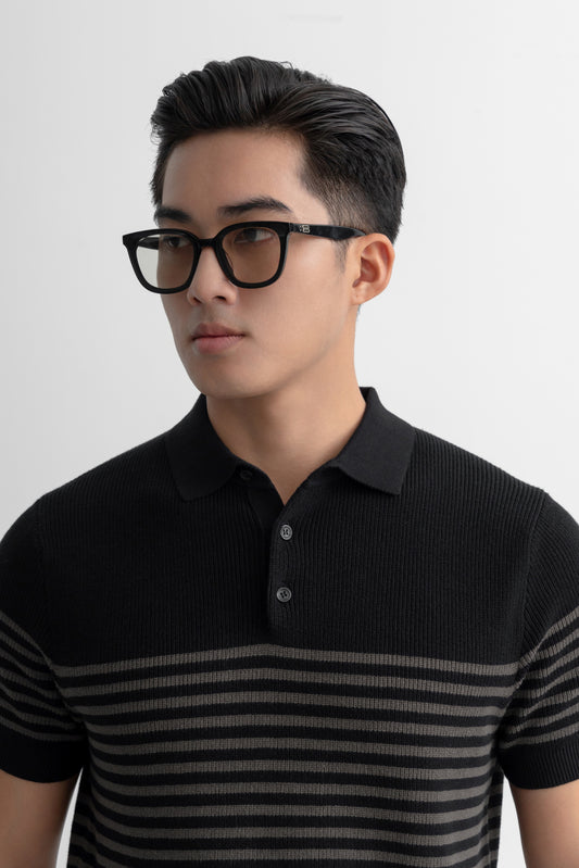 Block Stripes - Polo nam LEN DỆT KIM - LEEVUS APL334