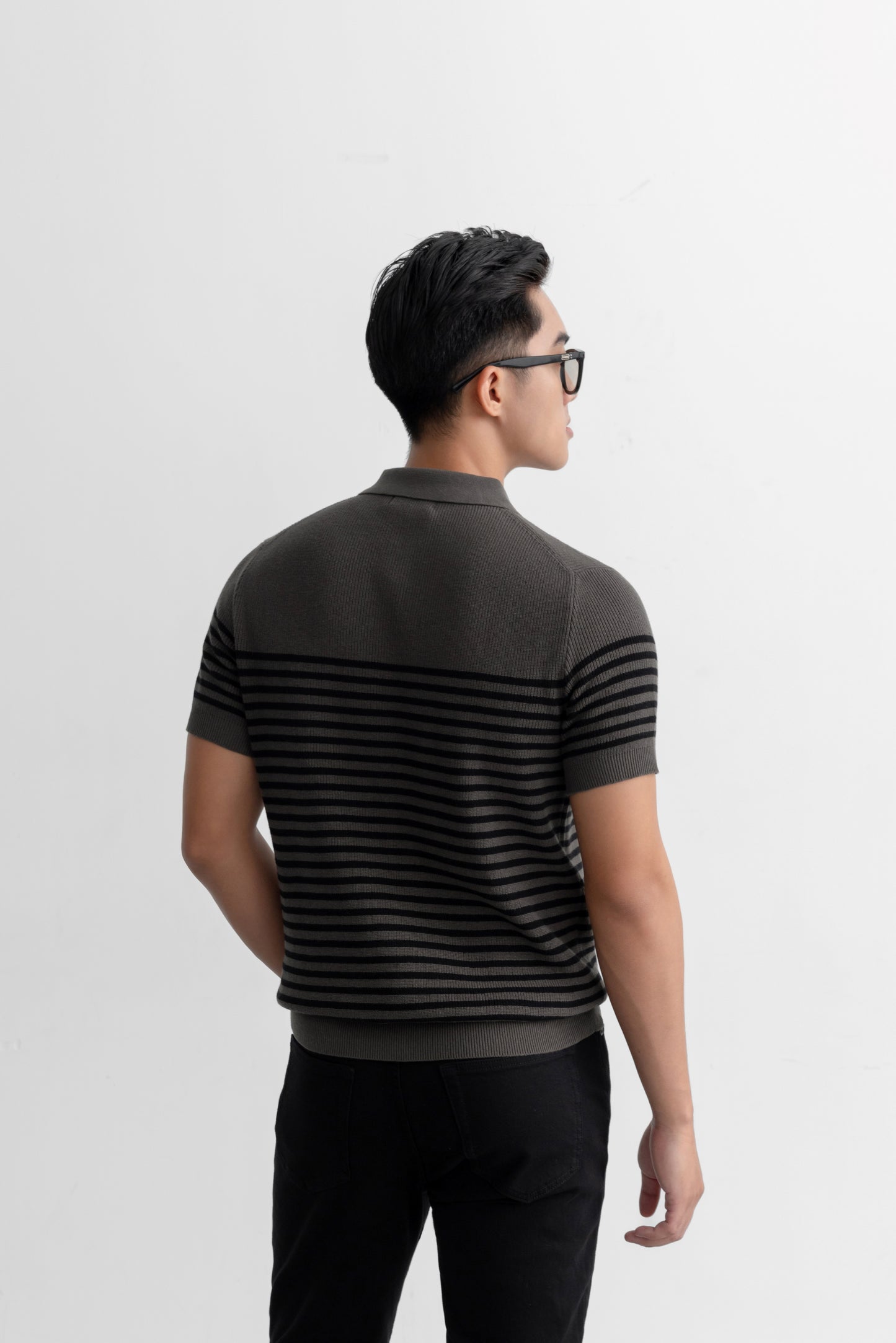 Block Stripes - Polo nam LEN DỆT KIM - LEEVUS APL334