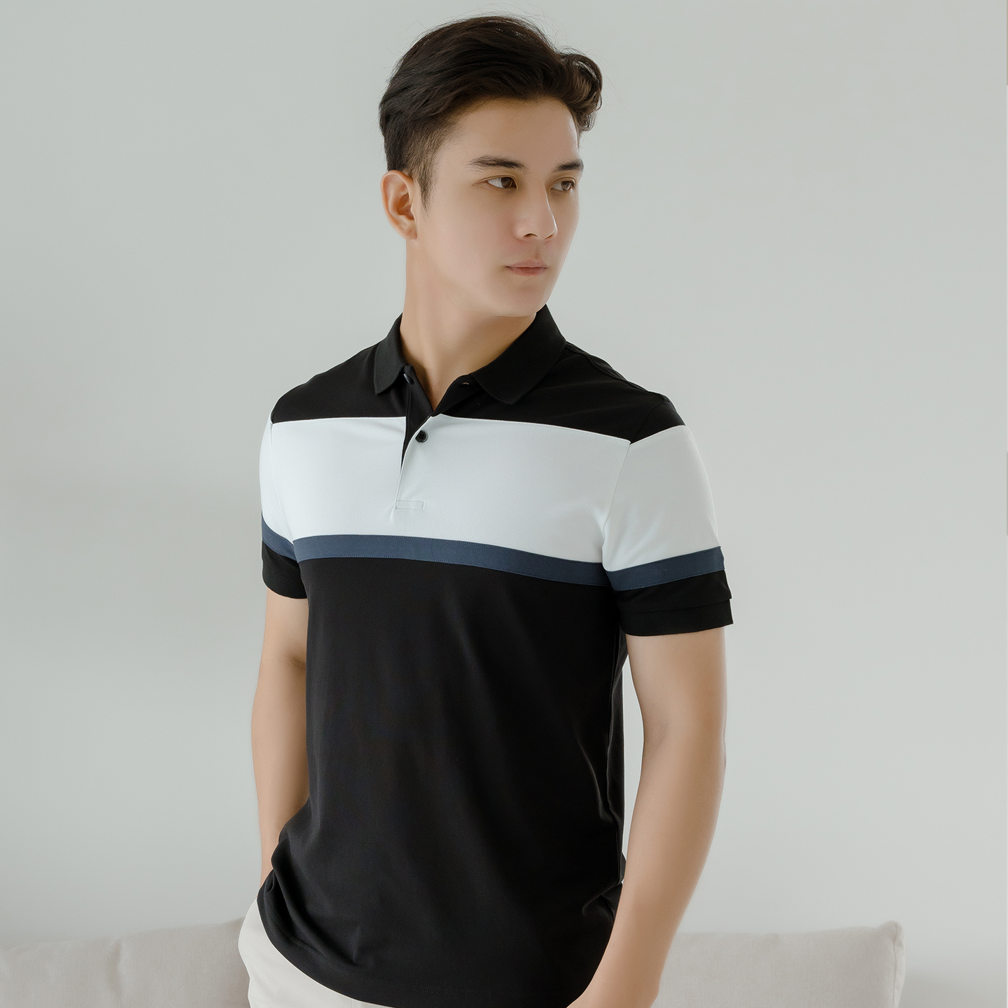 Áo Thun Polo STRIPED BLOCK LEEVUS Phối Màu CVC APL312
