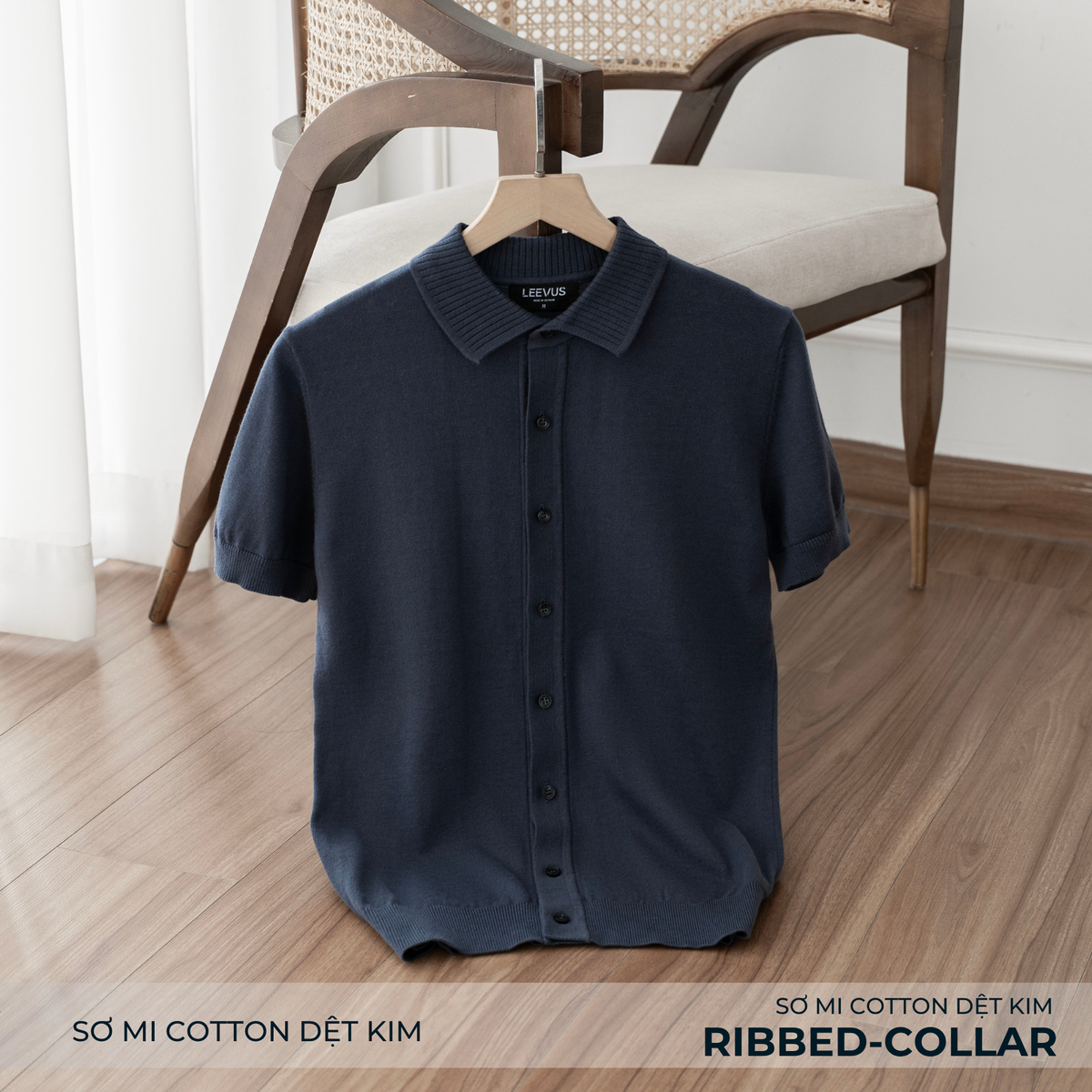 Áo Sơ Mi Nam Dệt Kim RIBBED-COLLAR APL358