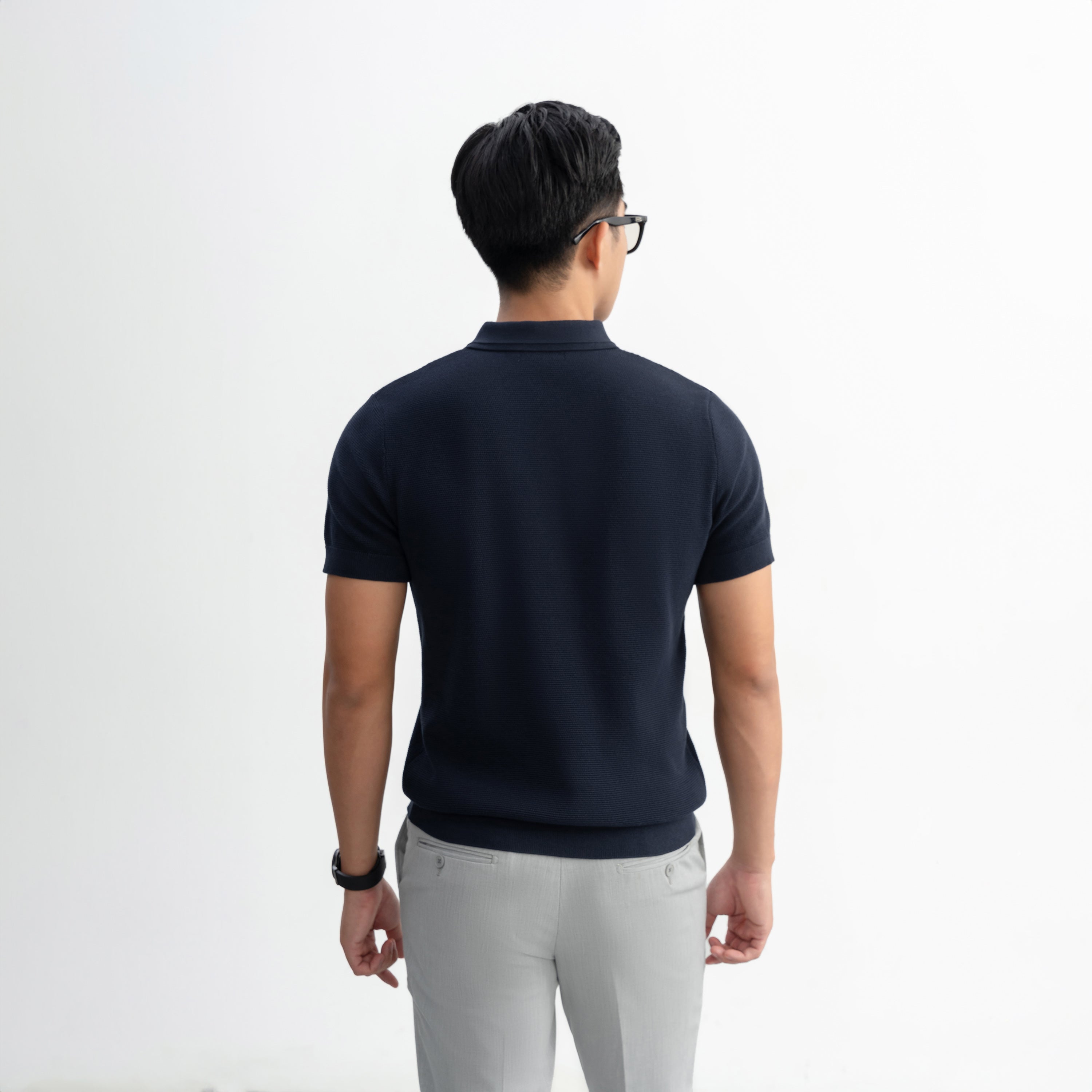Áo Polo Dệt Kim GATA KNIT Xanh Navy APL332