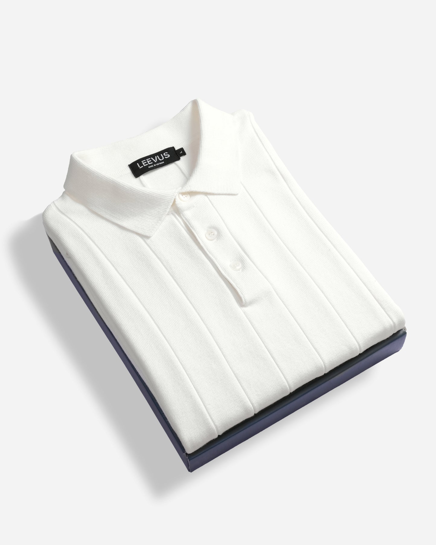 Áo polo LEN DỆT KIM nam STRIPED Knit 100% viscose đơn giản trung tính LEEVUS - APL338