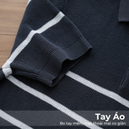 Áo Polo nam DỆT KIM MIX STRIPE, kiểu dệt Ribbed APL354