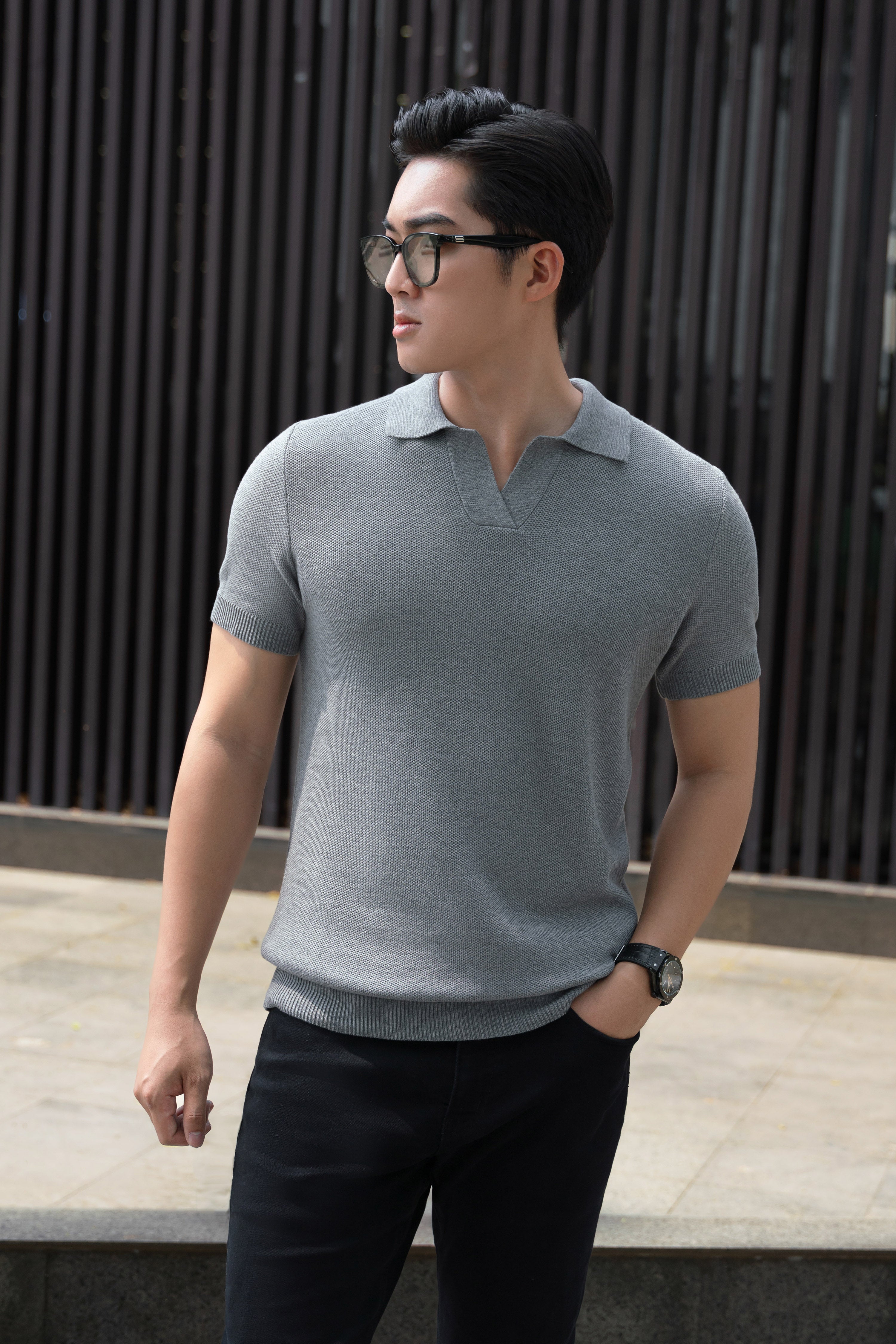 Áo Polo Dệt Kim VNeck Knit APL335