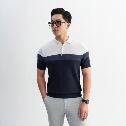 Polo Cyantotype knit - LEN DỆT KIM - APL336