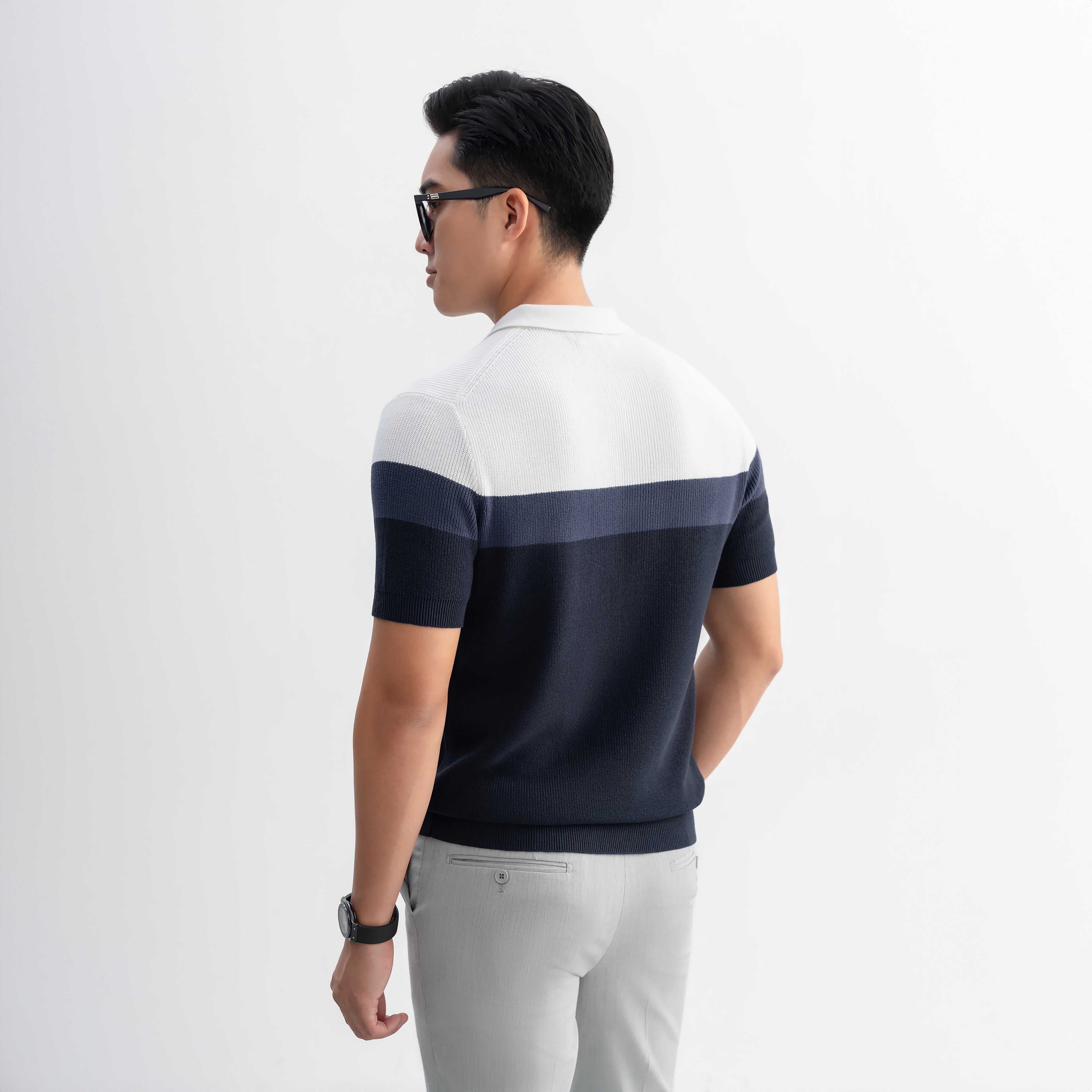 Áo Polo Cyantotype knit LEN DỆT KIM APL336