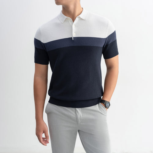 Áo Polo Cyantotype knit LEN DỆT KIM APL336