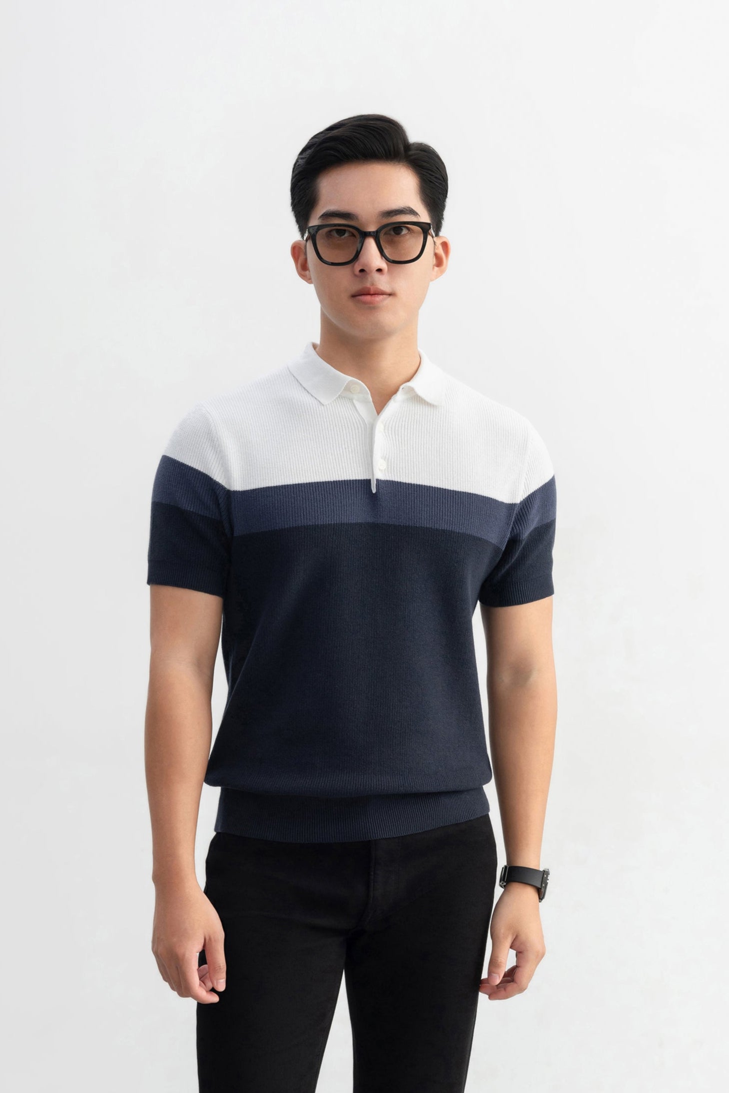 Áo Polo Cyantotype knit LEN DỆT KIM APL336