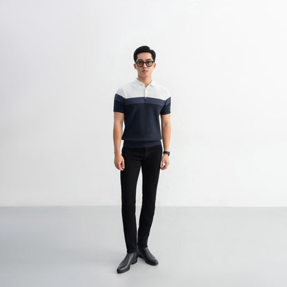 Polo Cyantotype knit - LEN DỆT KIM - APL336