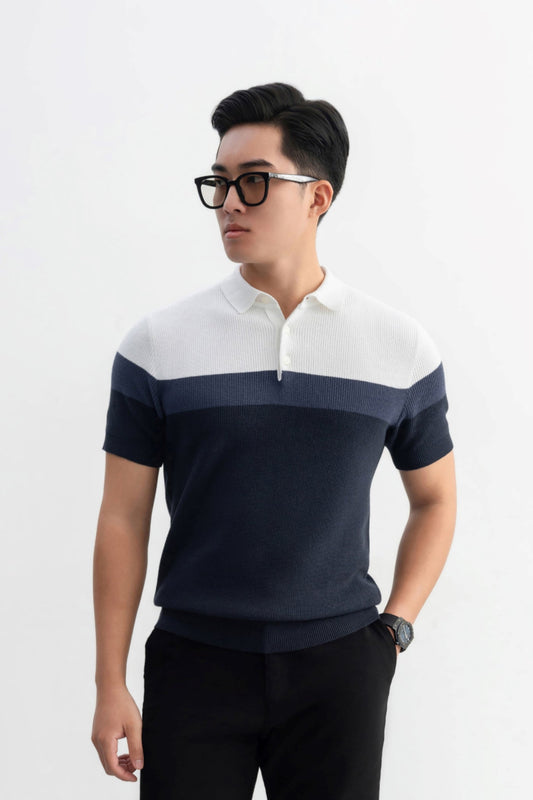 Polo Cyantotype knit - LEN DỆT KIM - APL336