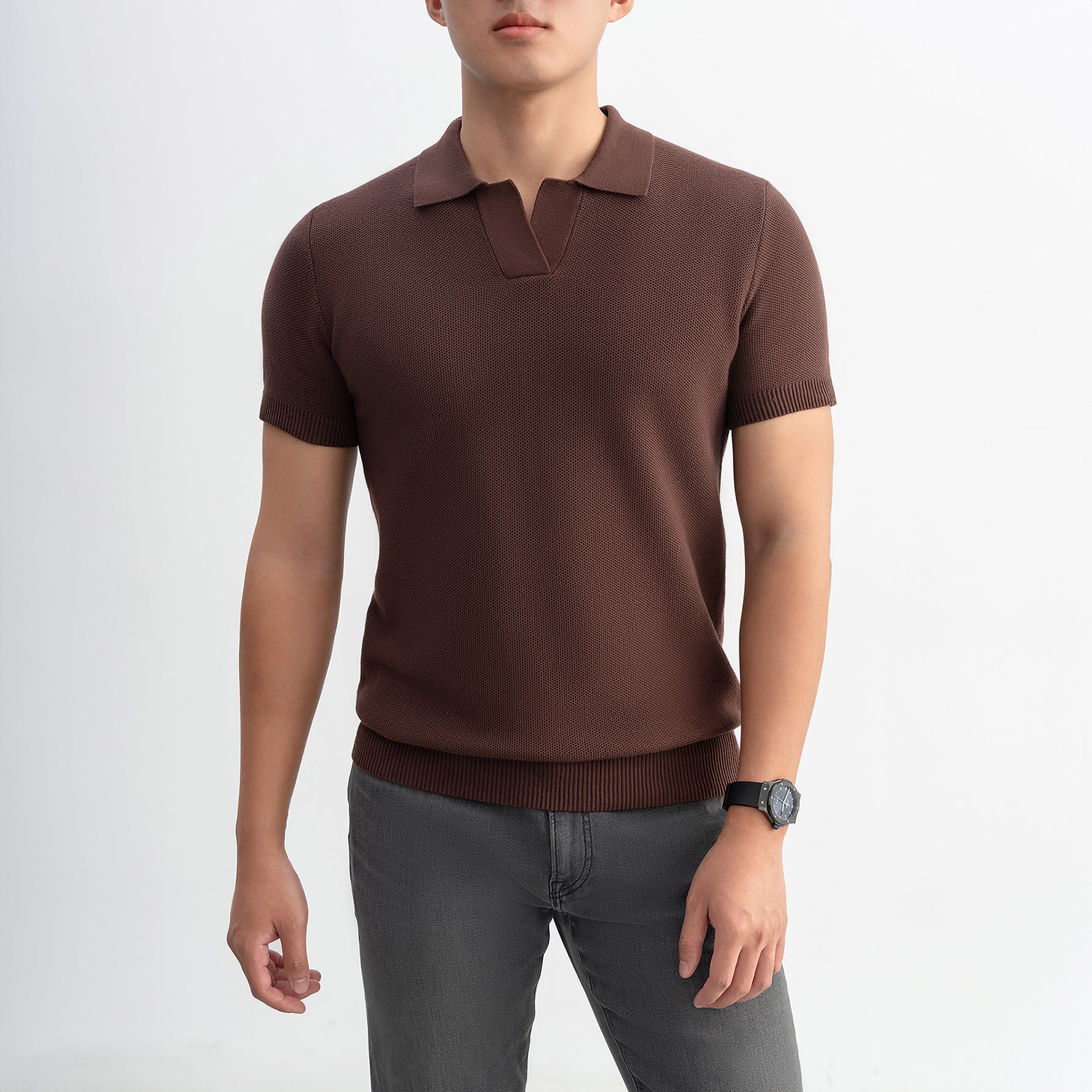 Áo Polo Dệt Kim VNeck Knit APL335
