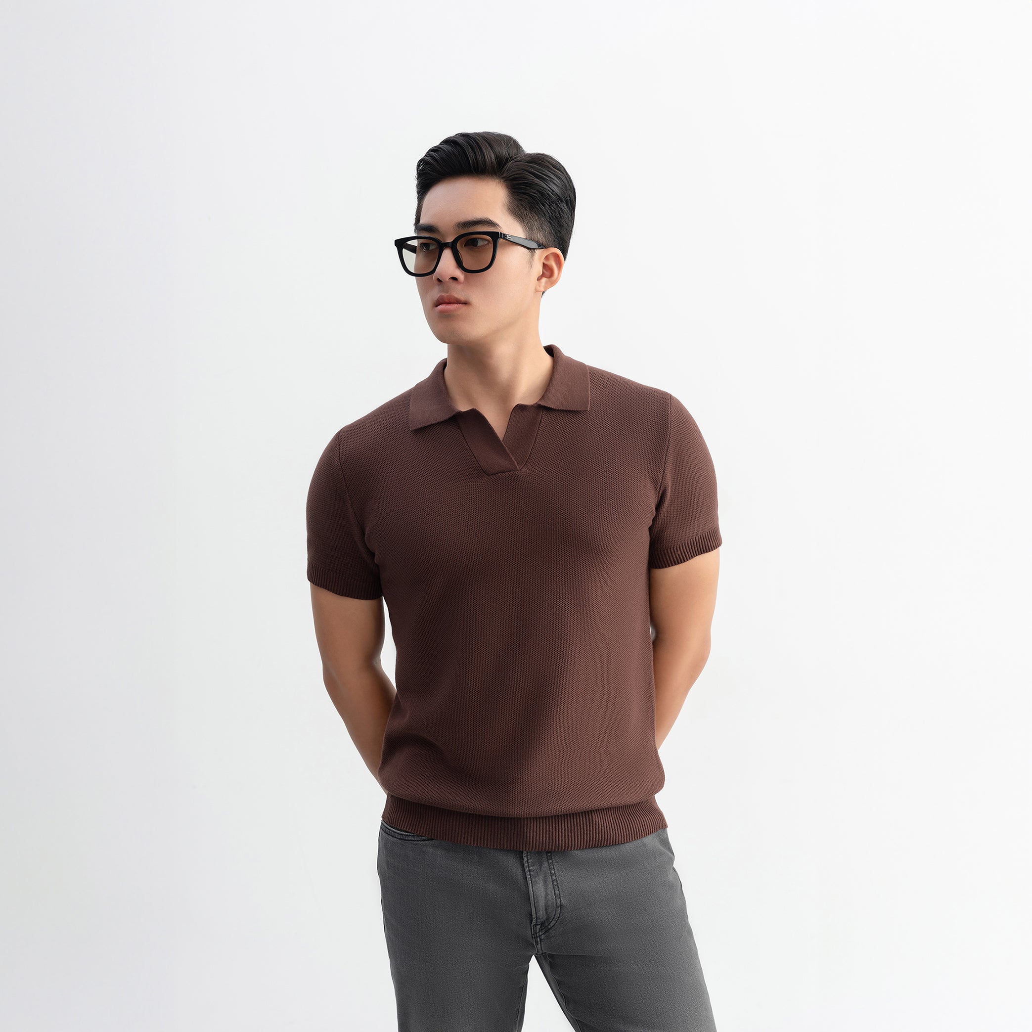 Áo Polo Dệt Kim VNeck Knit APL335