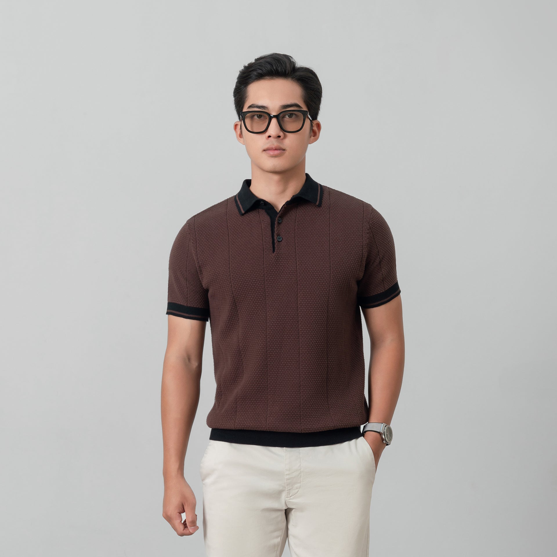 Áo Polo Dệt Kim Leevus Bobble Stitch APL350