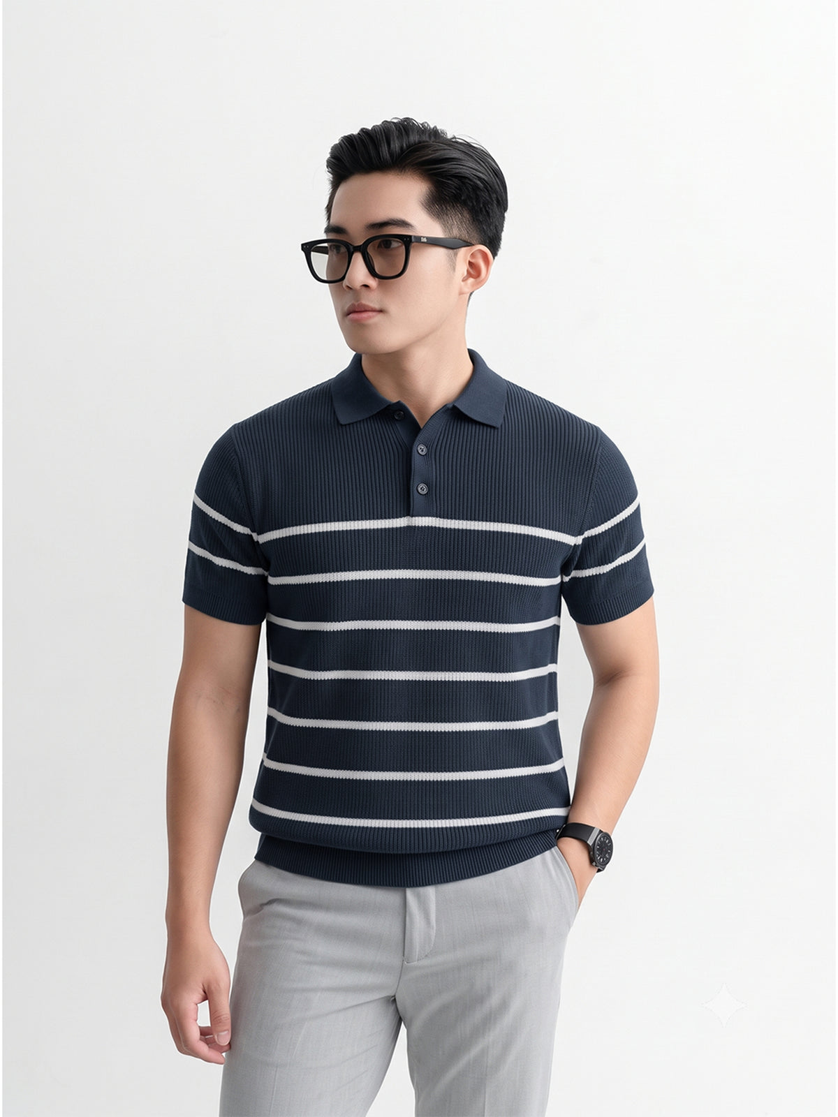 Áo Polo Dệt Kim MIX STRIPE APL354