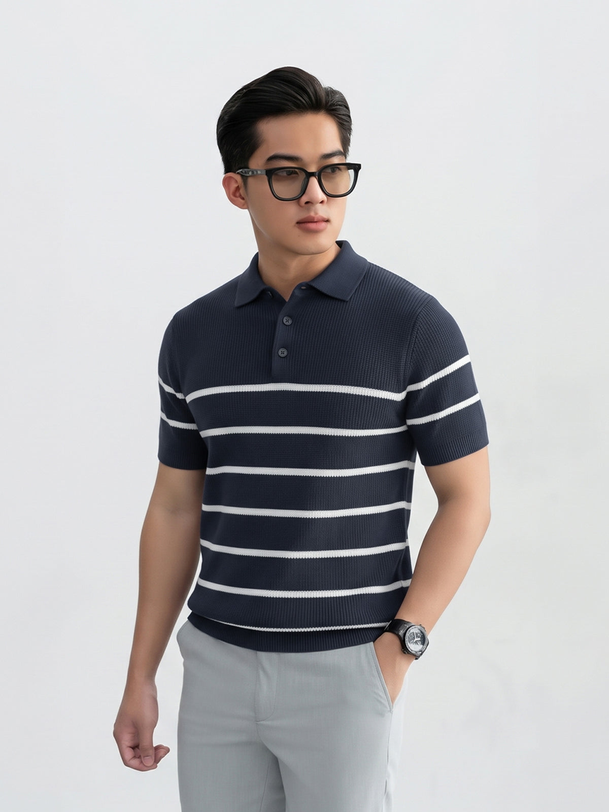 Áo Polo Dệt Kim MIX STRIPE APL354