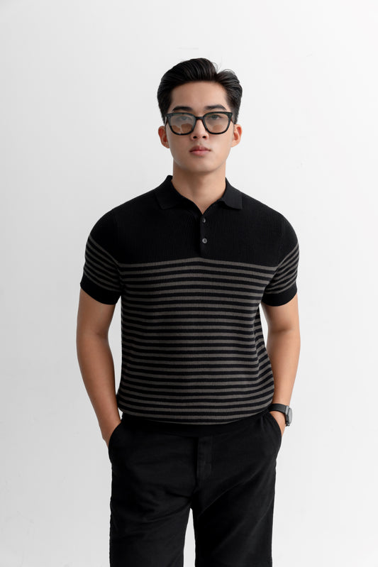 Block Stripes  - Polo nam LEN DỆT KIM - LEEVUS APL334