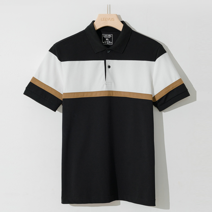 Áo Thun Polo STRIPED BLOCK LEEVUS Phối Màu CVC APL312